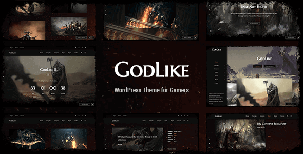 5 meilleurs thèmes WordPress pour votre site de jeux Capture d'écran du thème Godlike