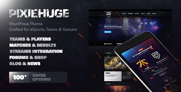 5 meilleurs thèmes WordPress pour votre site de jeux Capture d'écran du thème PixieHuge